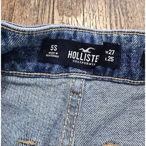 Hollister Ultra High Rise Mom Jeans Vintage Stretch Paper Bag Belted Raw Hem - Picture 2 of 7